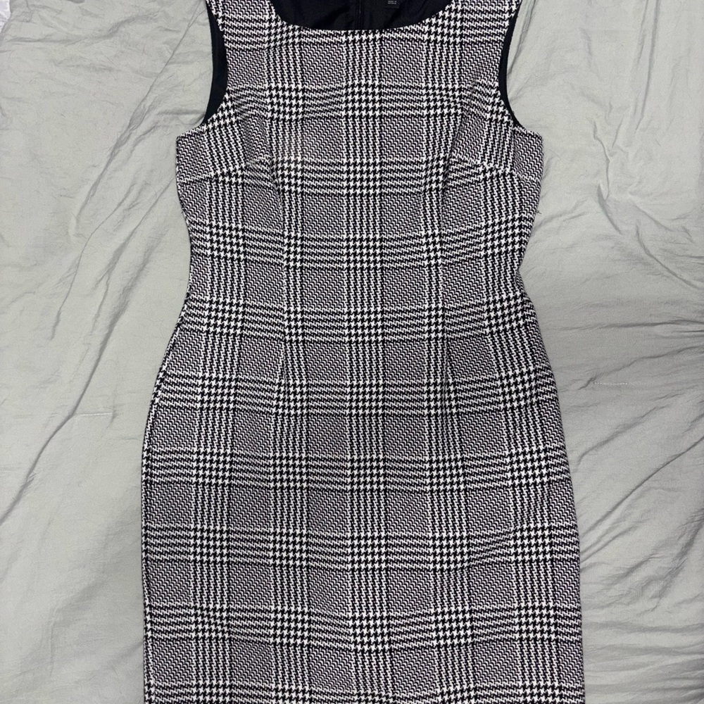 Ann Taylor Black and White Checkered Mini Dress